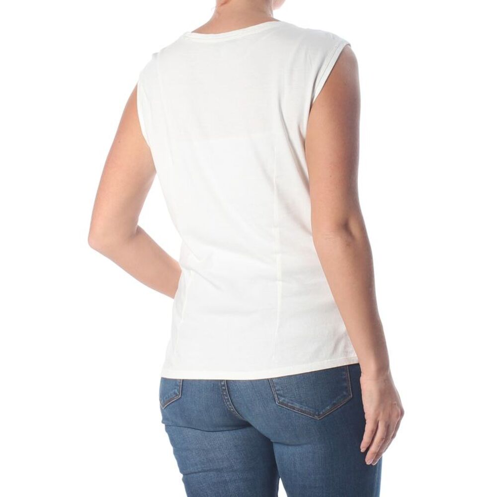 WILLIAM RAST Womens Ivory Corset Detail Sleeveless Jewel Neck Top L - Picture 4 of 4